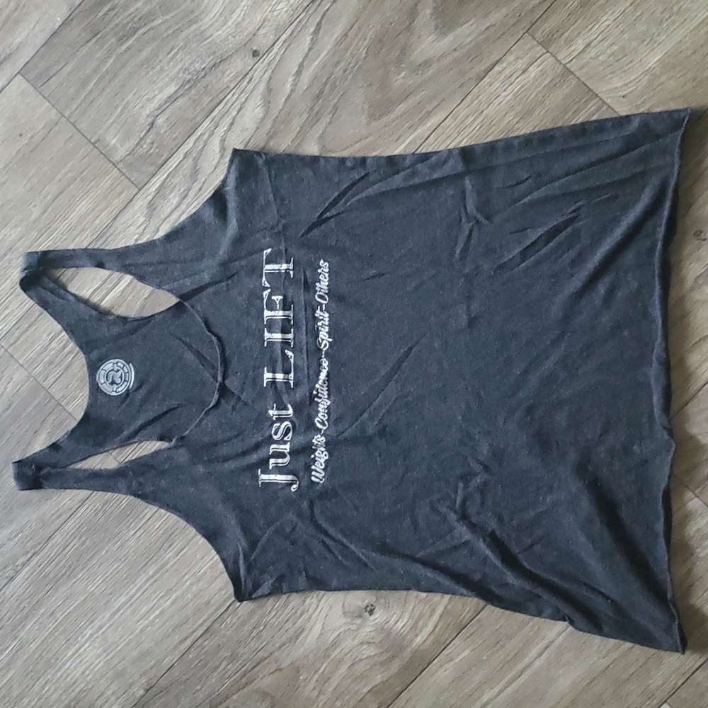 Just Lift Workout Tank Weightlifting Motivational Size Small
